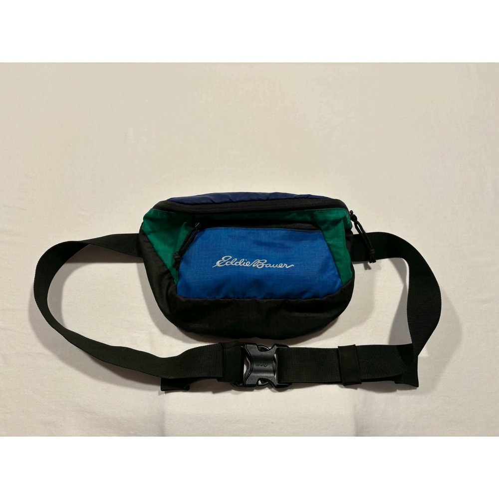 Eddie Bauer Stowaway Convertible Waist Pack Colorblock Blue Green Fanny Pack Bag